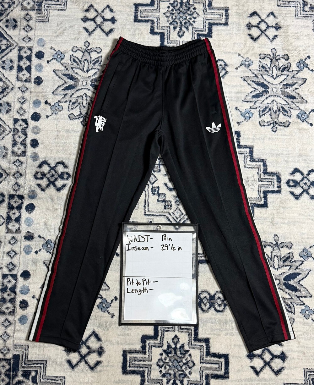 adidas Manchester United Track Pants Medium Black Cotton Polyester